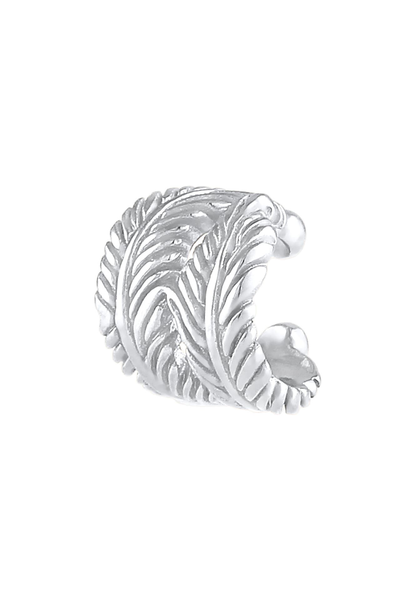 ELLI Ohrringe Earcuff Single Feder Boho 925 Silber Silber, Bild 1