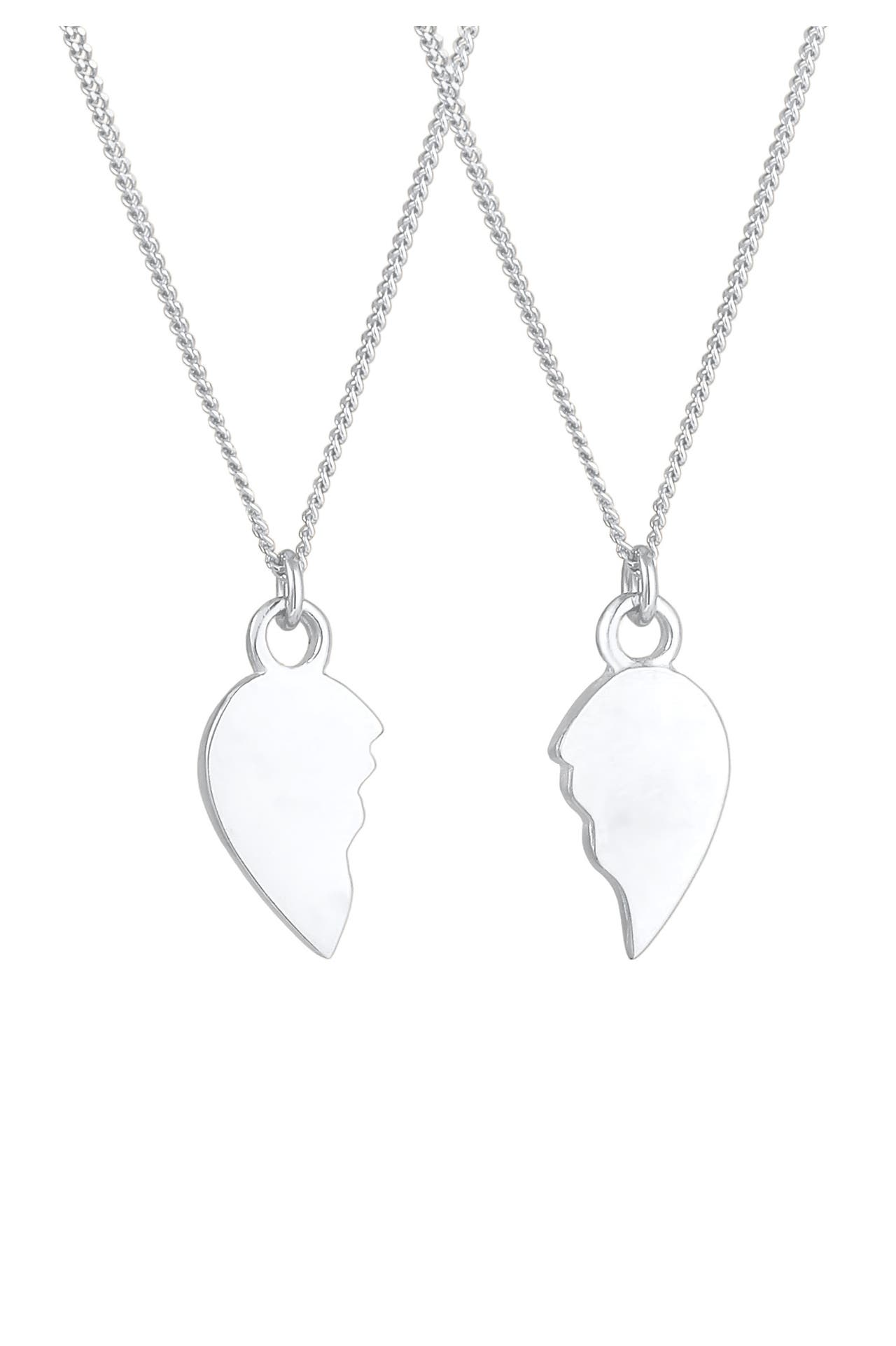 ELLI Kette Herz gebrochen Freundin Partner 2er Set 925 Silber Silber, Bild 1