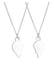 Kette Herz gebrochen Freundin Partner 2er Set 925 Silber Silber