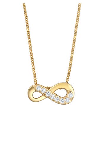 ELLI PREMIUM Kette Infinity Unendlich Liebe Topas 585 Gelbgold Gold