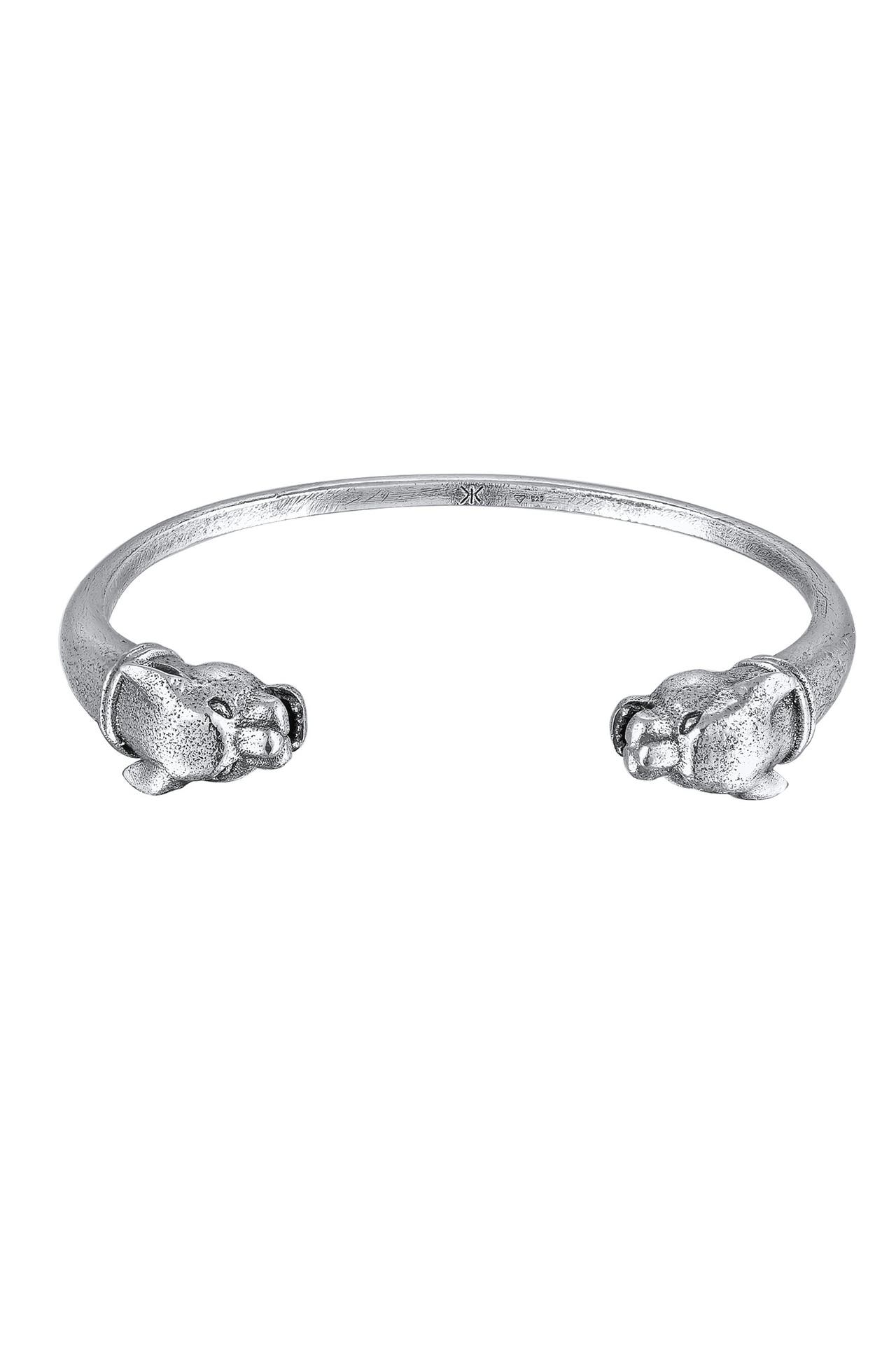 KUZZOI Armband Armreif Panther Maskulin Tier Symbol 925 Silber Silber, Bild 1