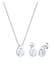 Schmuckset Set Tropfen Zirkonia Weiß 925 Sterling Silber Silber