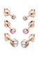 Ohrringe (Set, 6 tlg) rund 925 Silber, mit Kristallen von Swarovski® Rosegold