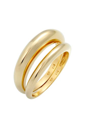 ELLI PREMIUM Ring Bandring Basic 2er Set 925 Silber Gold