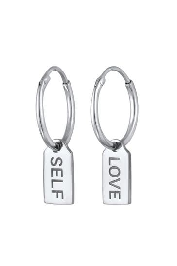 ELLI Ohrringe Creolen Plättchen Anhänger 925 Sterling Silber Silber