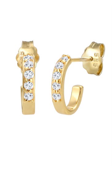 ELLI PREMIUM Ohrringe Creole Geo Topas Edelstein Klassisch 585 Gelbgold Gold