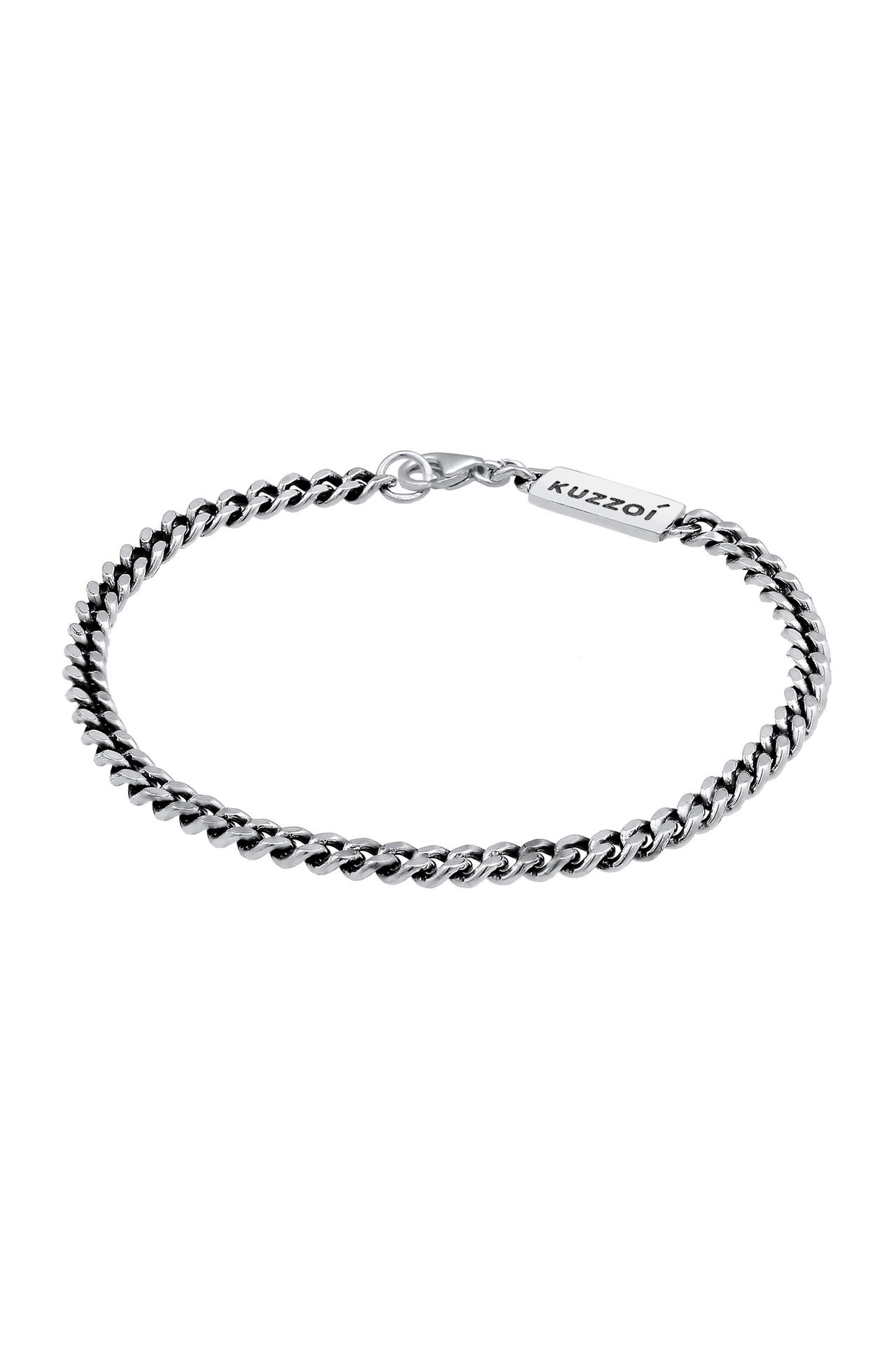 KUZZOI Armband Herren Panzer Massiv 925 Silber Schwarz, Bild 1