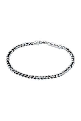 KUZZOI Armband Herren Panzer Massiv 925 Silber Schwarz