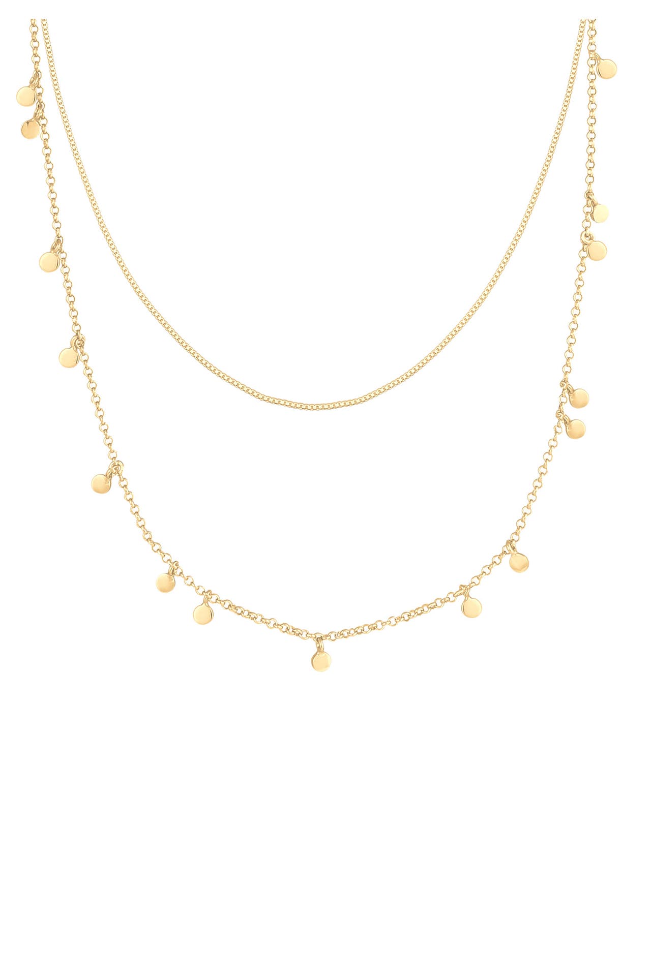 ELLI Kette Layer Plättchen 925 Sterling Silber Gold, Bild 1
