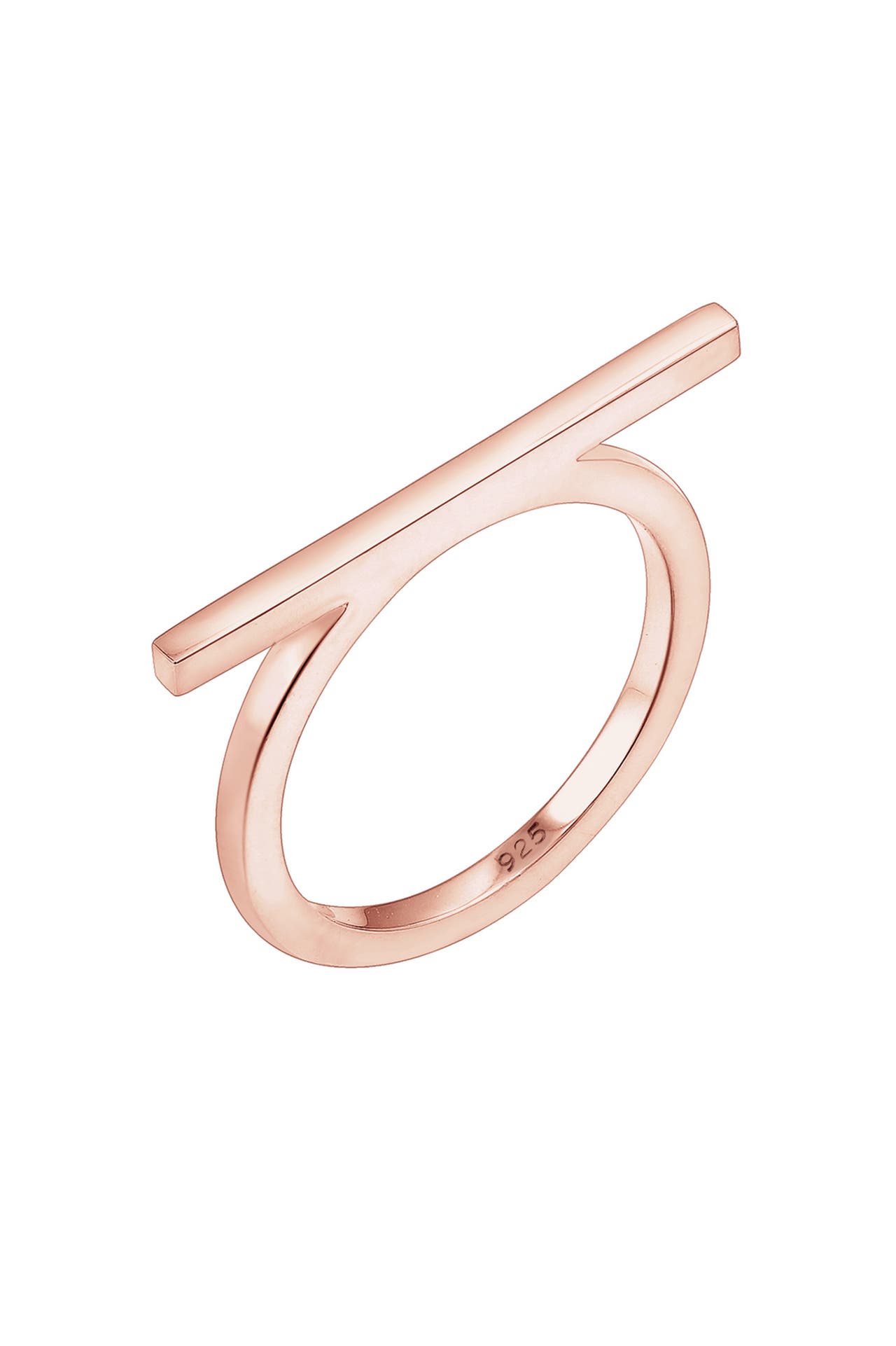 ELLI Ring Geo Minimal Trend Steg 925 Silber Rosegold, Bild 1