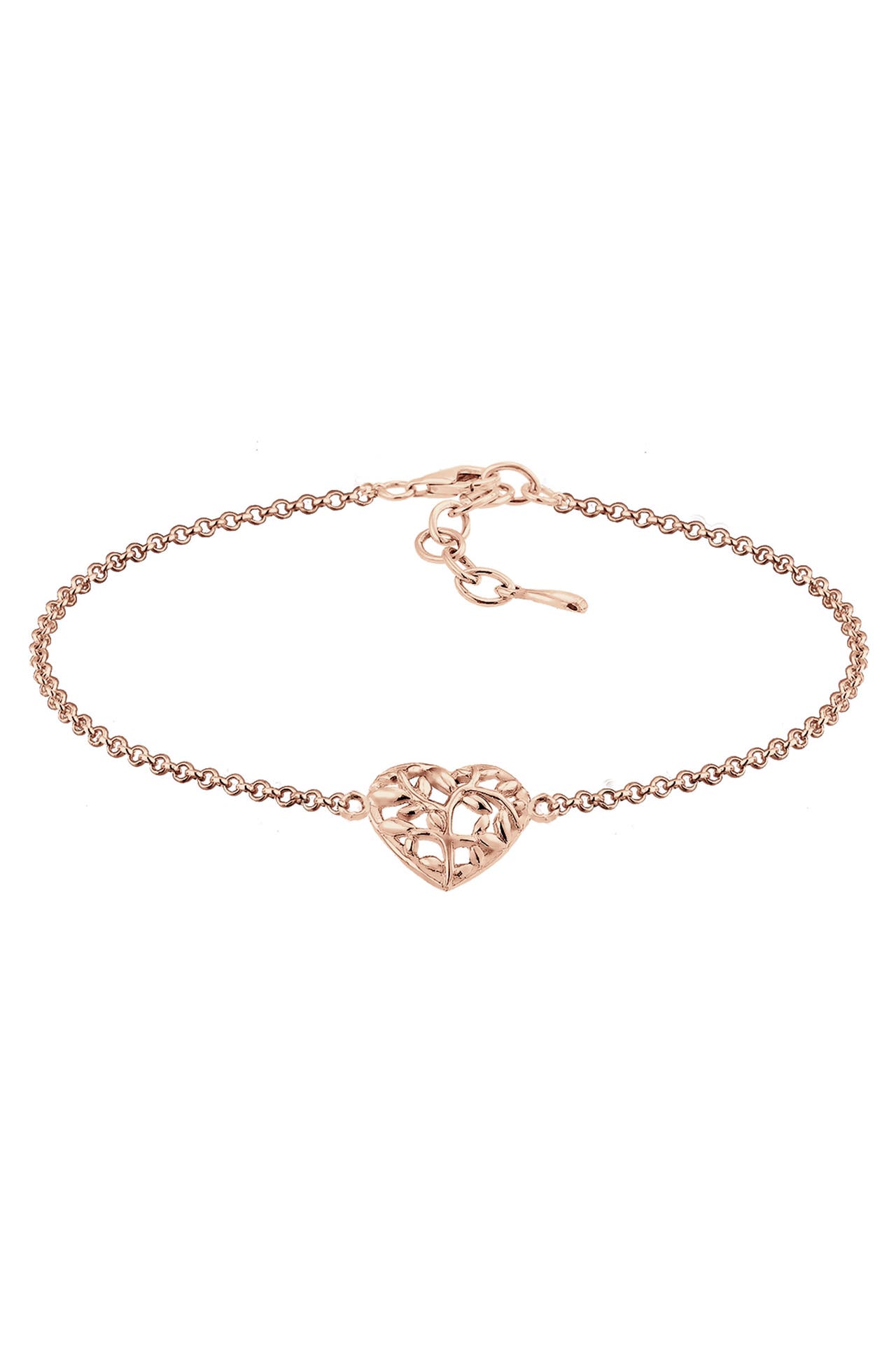 ELLI Armband Lebensbaum Herz Blatt 925 Sterling Silber Rosegold, Bild 1