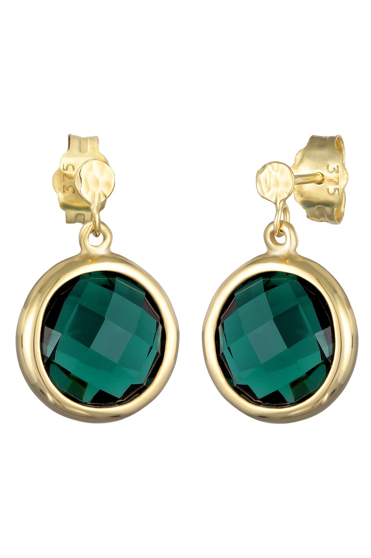 ELLI PREMIUM Ohrringe Quarz Green Edelstein Ohrstecker 375 Gelbgold Gold, Bild 1