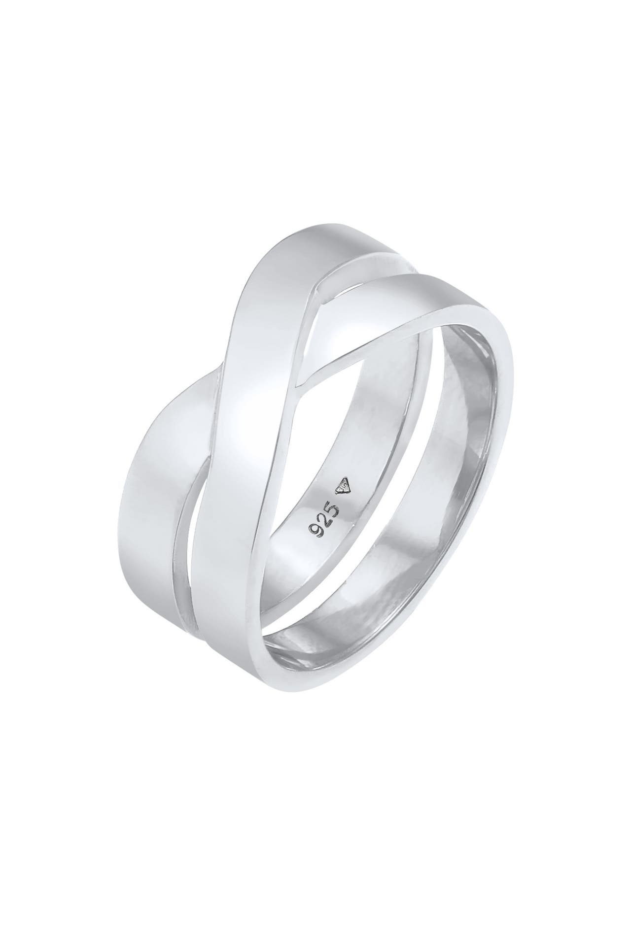 KUZZOI Ring Herren Bandring Überkreuz 925 Silber, Bild 1