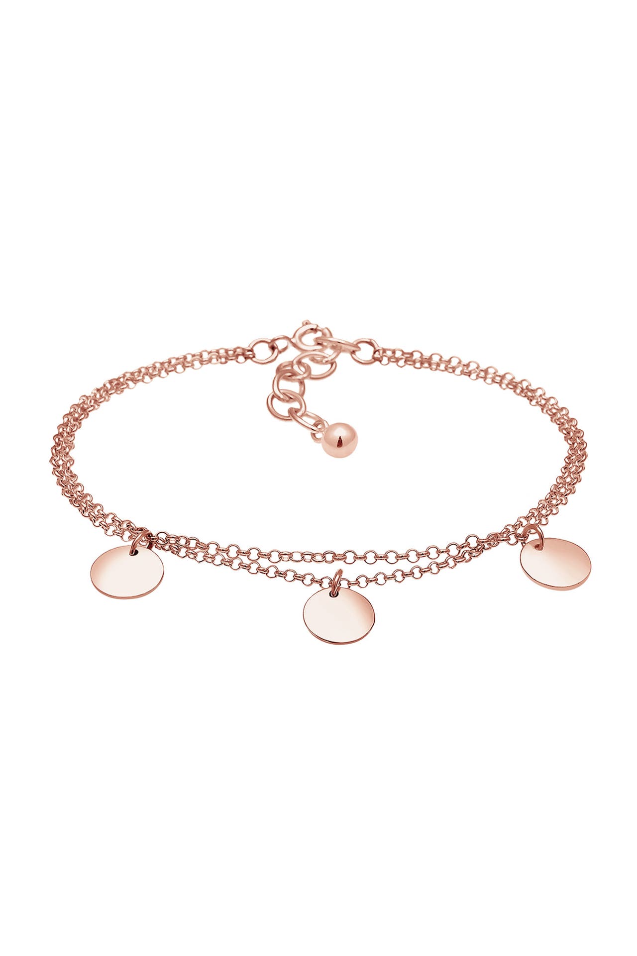 ELLI Armband 2-reihig mit Plättchen 925 Silber Rosegold, Bild 1