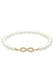 Armband Infinity Symbol Muschelkernperlen Weiß 925 Sterling Silber Gold