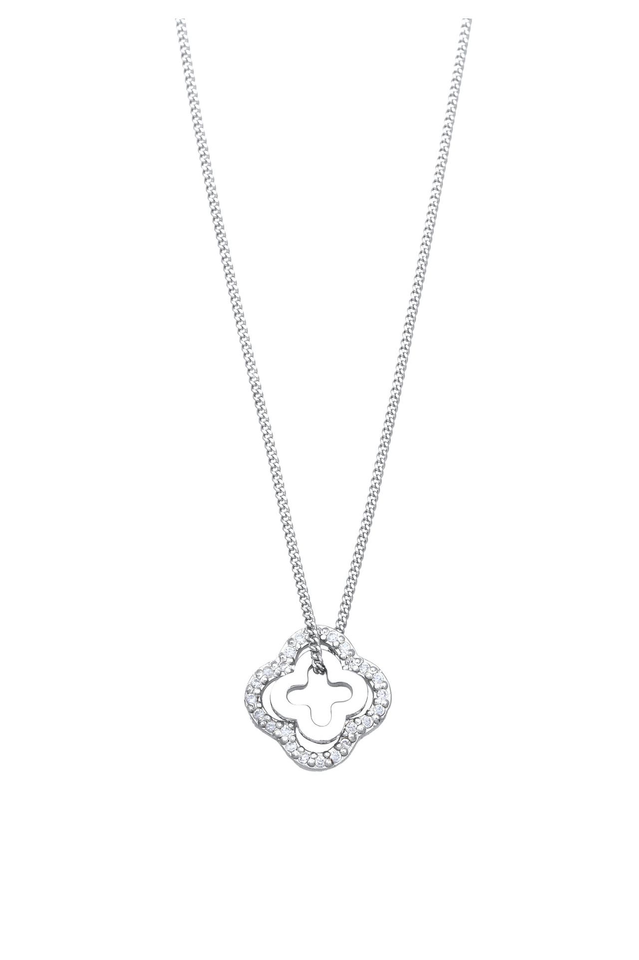 ELLI Kette Kleeblatt Zirkonia Weiß 925 Sterling Silber Silber, Bild 1