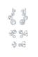 Ohrringe Climber Stecker Set (3 tlg) 925 Silber, mit Kristallen von Swarovski® Silber