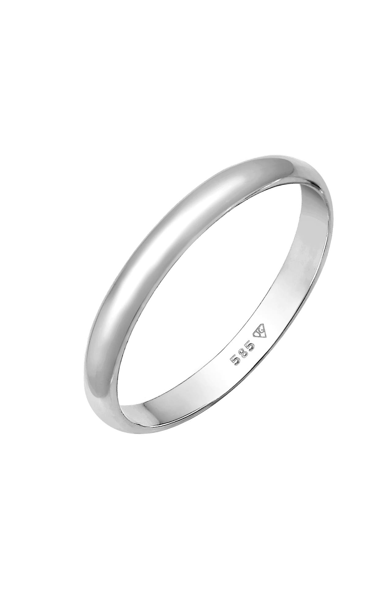 ELLI PREMIUM Ring Basic Bandring Trauring 585 Weißgold, Bild 1