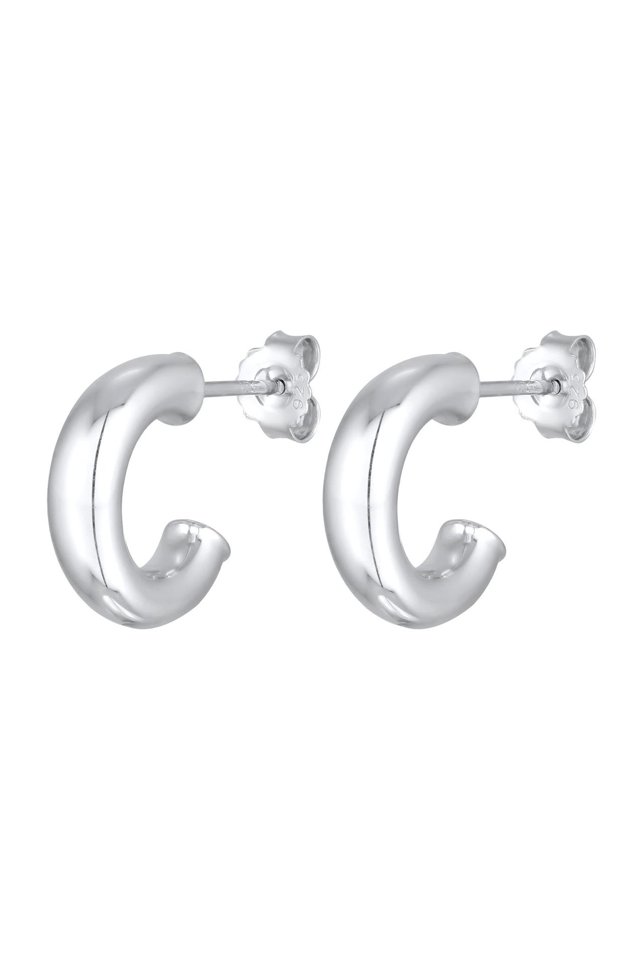 ELLI Ohrringe Creolen Ohrstecker Halbcreolen 925 Silber Silber, Bild 1