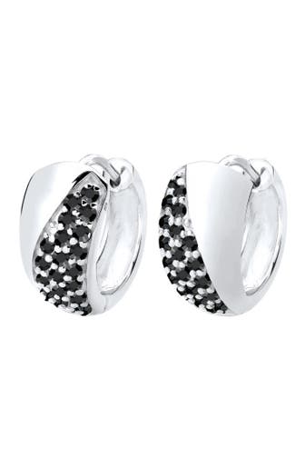 ELLI Ohrringe Creolen Elegant Kristalle 925 Silber Schwarz