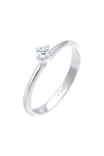 ELLI DIAMONDS Ring Ring Solitär Diamant (0.11 ct.) Klassik 925 Silber Silber