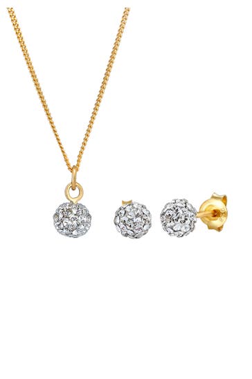 ELLI Schmuckset Kugel Elegant 925 Silber, mit Kristallen von Swarovski® Gold