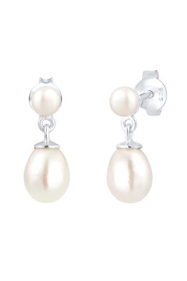 ELLI PREMIUM Ohrringe Stecker Süsswasserzuchtperle Klassik 925 Silber Silber