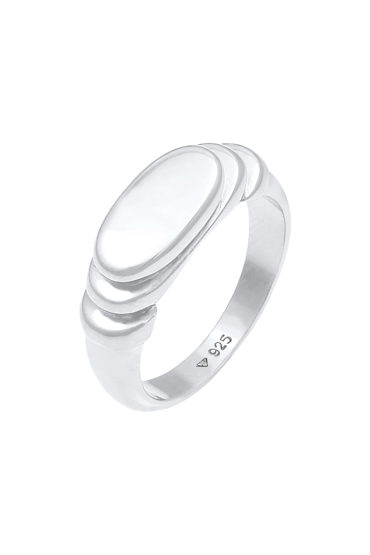 ELLI Ring Siegelring Oval Klassik 925 Silber Silber, Bild 1