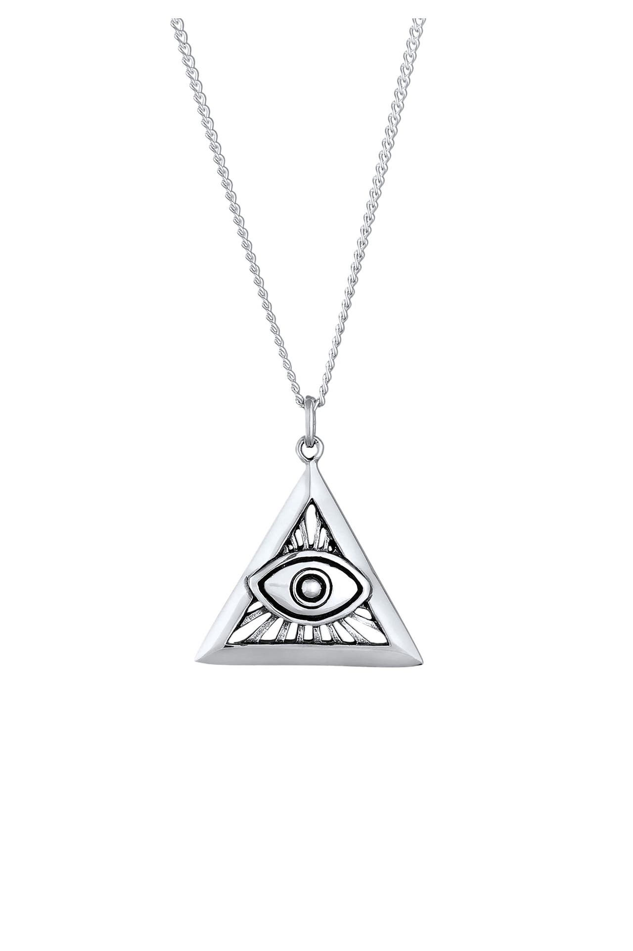KUZZOI Kette Herren Evil Eye Dreieck 925 Sterling Silber Silber, Bild 1