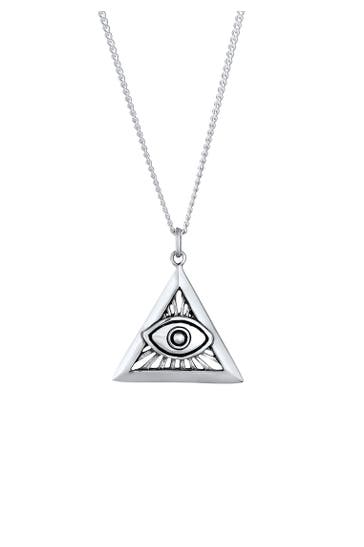 KUZZOI Kette Herren Evil Eye Dreieck 925 Sterling Silber Silber