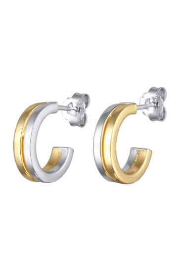 ELLI Ohrringe Creolen Stecker Damen Modern bicolor Zweifarbig