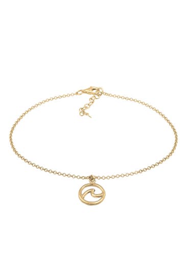 ELLI Fusskettchen Wellen Maritim 925 Sterling Silber Gold