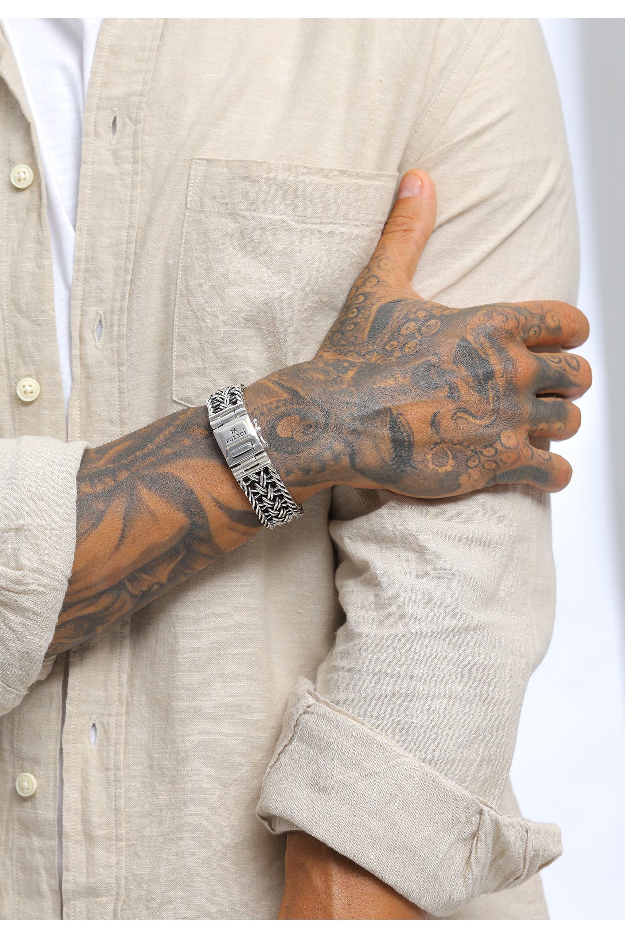 KUZZOI Armband Herren Panzerarmband 925er Silber, Bild 1