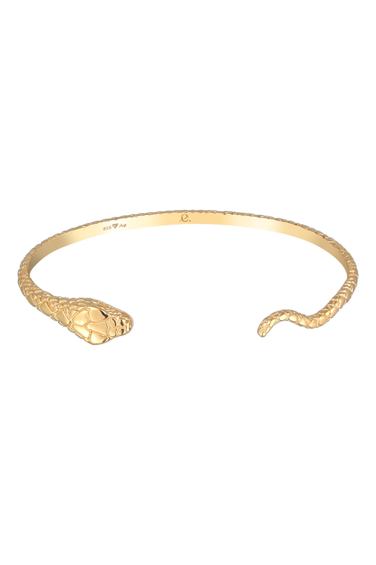 ELLI PREMIUM Armband Armreif Offen Schlangen Motiv 925 Silber vergoldet Gold, Bild 1