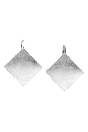 NENALINA Ohrringe Basic Geo Viereck Brushed Trend 925 Silber Silber