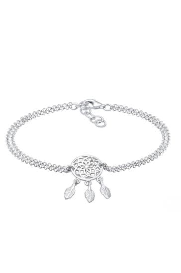 ELLI Armband Boho Traumfänger Feder 925 Sterling Silber Silber