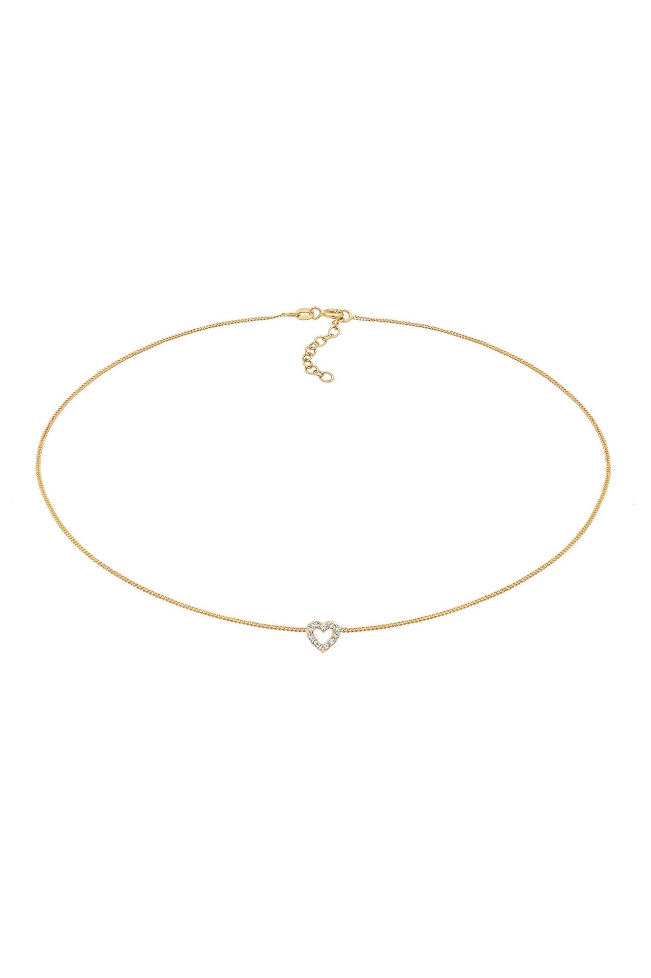 ELLI Kette Choker Herz 925 Silber, mit Kristallen von Swarovski® Gold, Bild 1