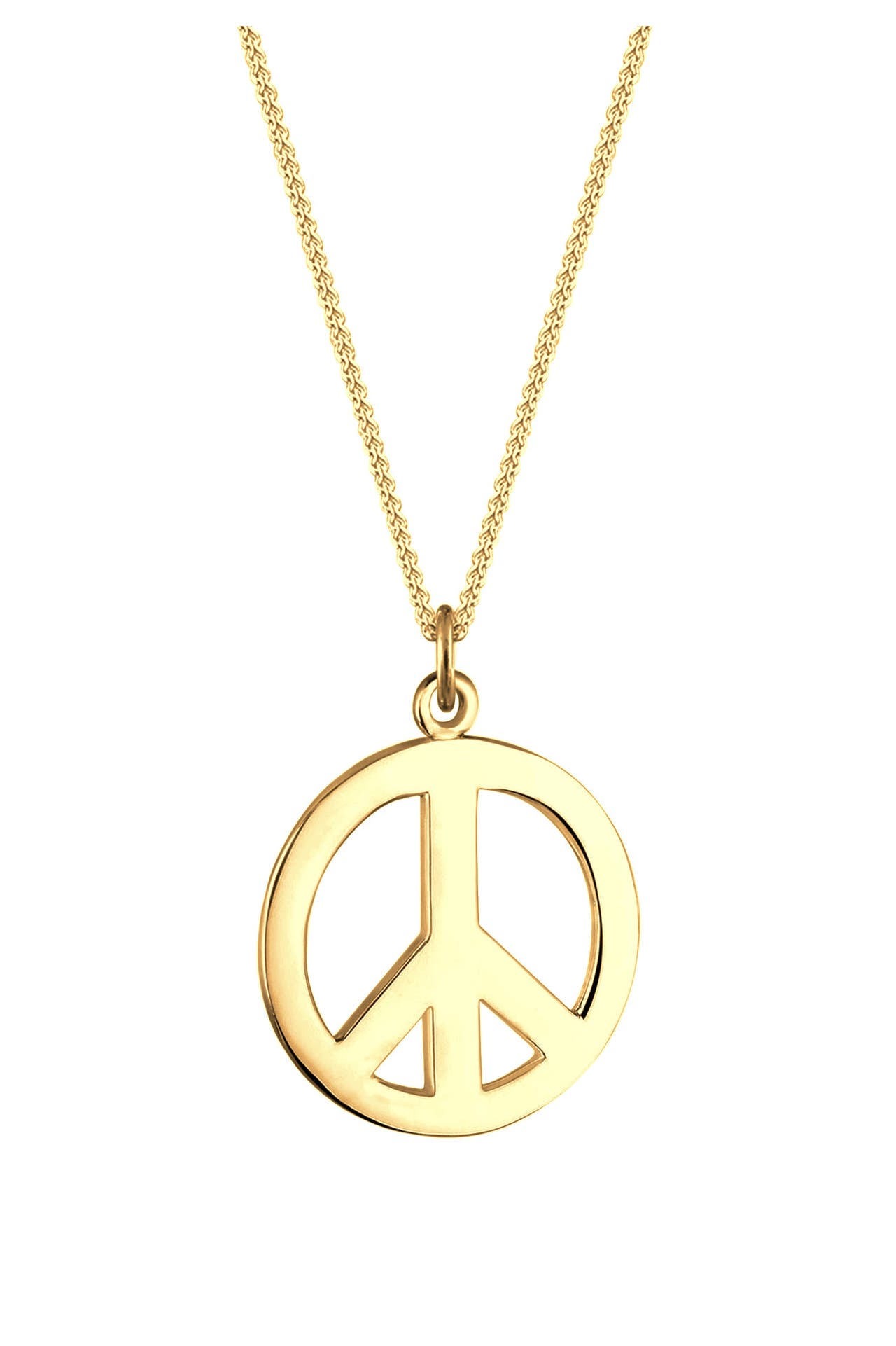 ELLI Kette Boho Peace Zeichen 925 Silber Gold, Bild 1