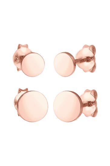 ELLI Ohrringe Disc Plättchen Kreis Basic 2er Set 925 Silber Rosegold