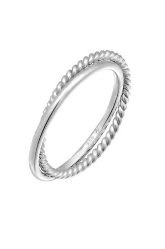 ELLI PREMIUM Ring Wickelring Fein Gedreht 585er Weißgold Silber