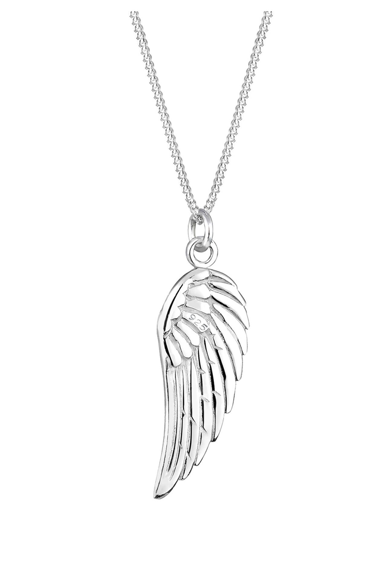 ELLI Kette Panzerkette Engel Flügel Basic Boho Schmuck Geschenk 925 Silber Silber, Bild 1
