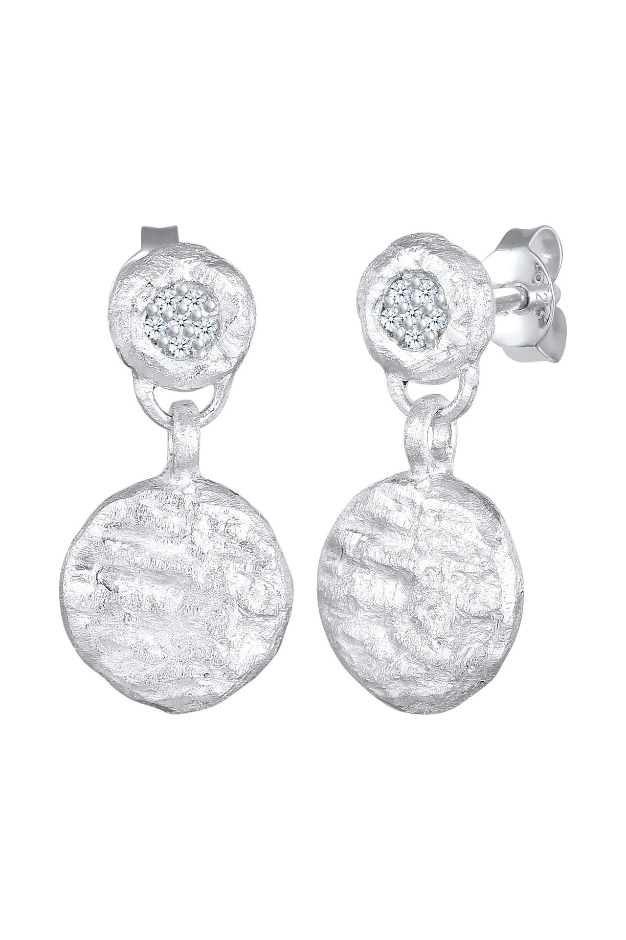 ELLI DIAMONDS Ohrringe Diamanten (0.05 ct) Plättchen Vintage 925 Silber Silber, Bild 1