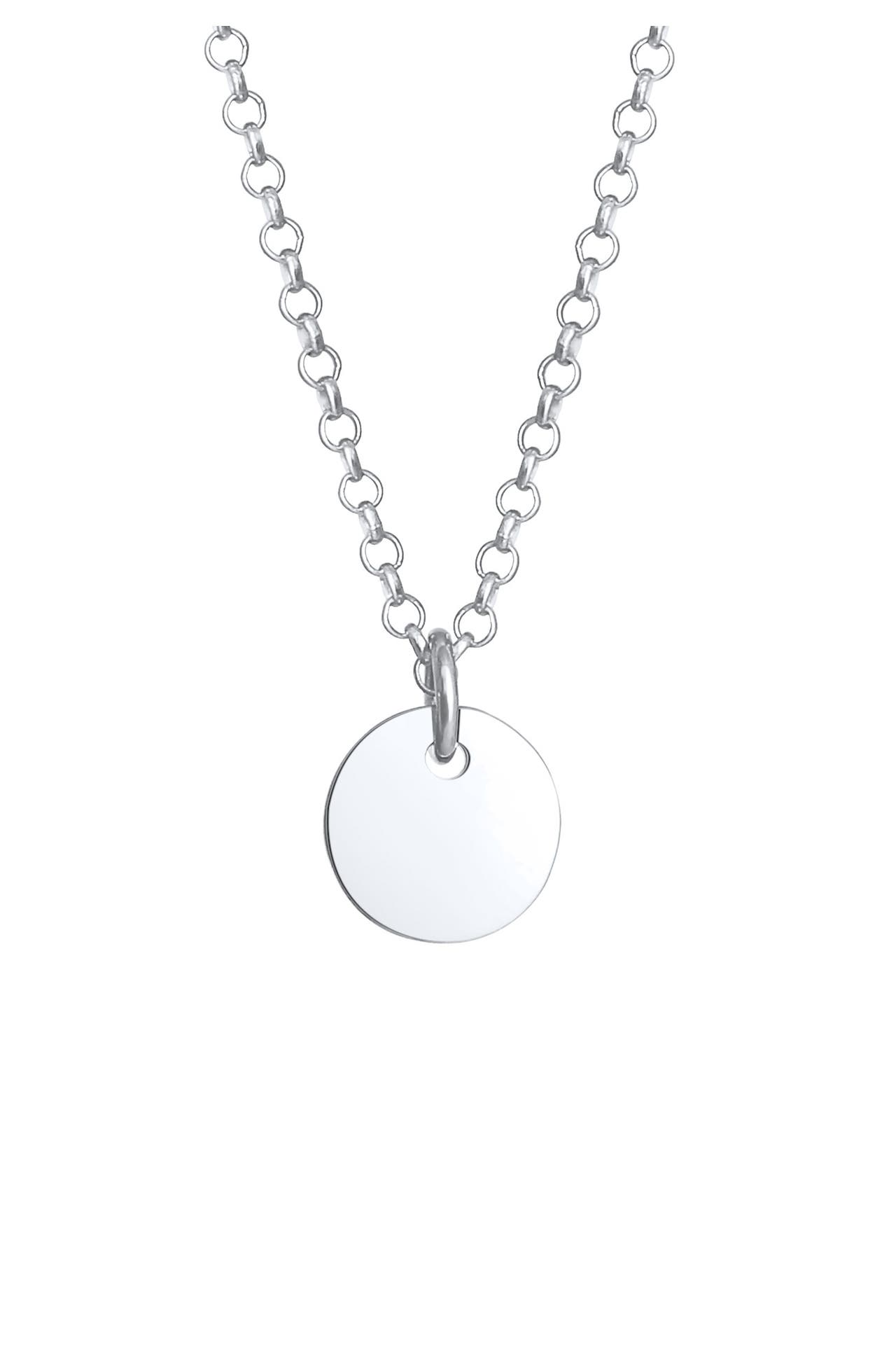 ELLI Halskette Kinder Plättchen Kreis Coin Erbskette 925 Silber, Bild 1
