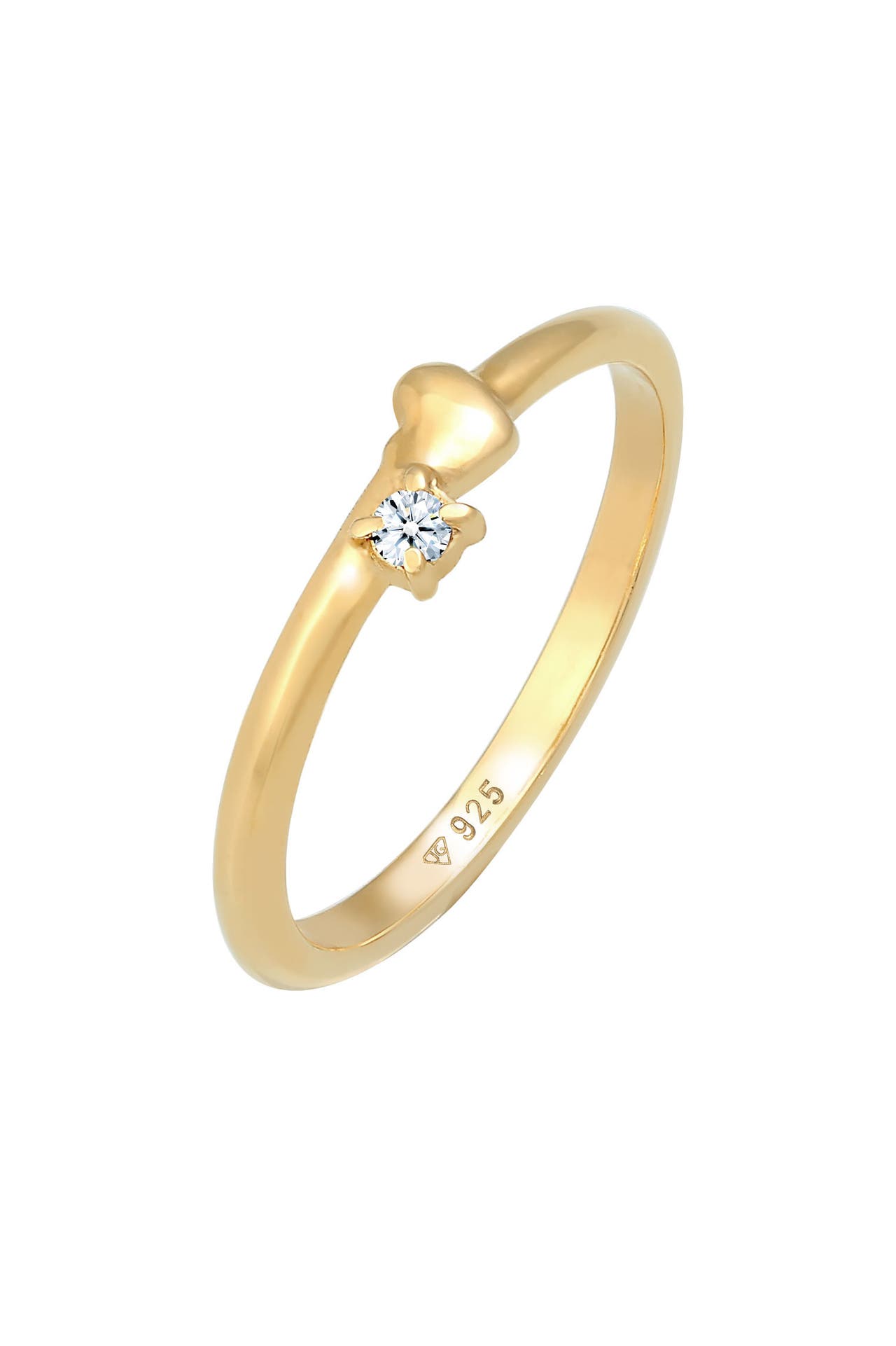 ELLI DIAMONDS Ring Diamant (0.03 ct.) Herz Liebe 925 Silber Gold, Bild 1