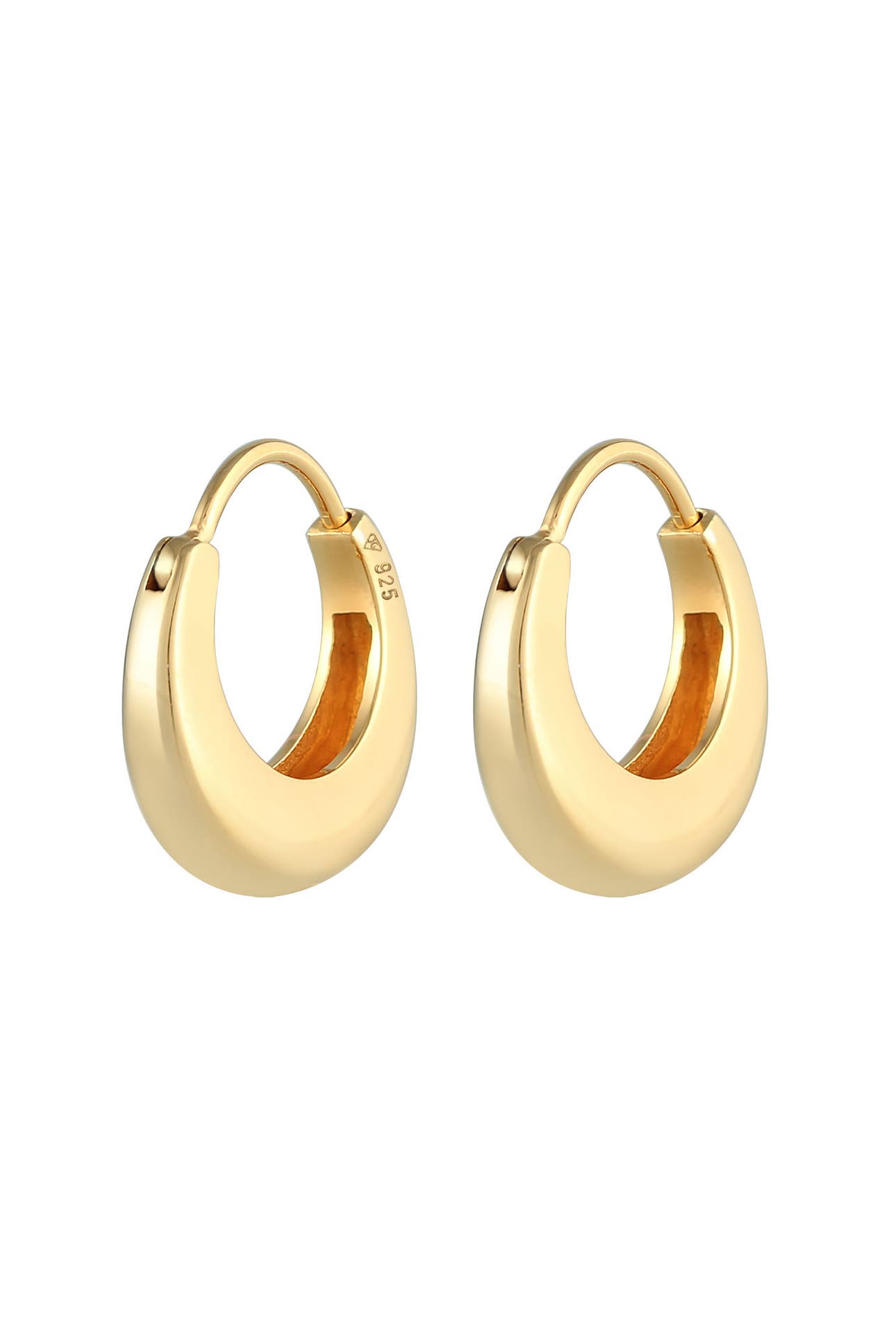 ELLI Ohrringe Creolen Hänger Bauchig Trend 925 Silber Gold, Bild 1