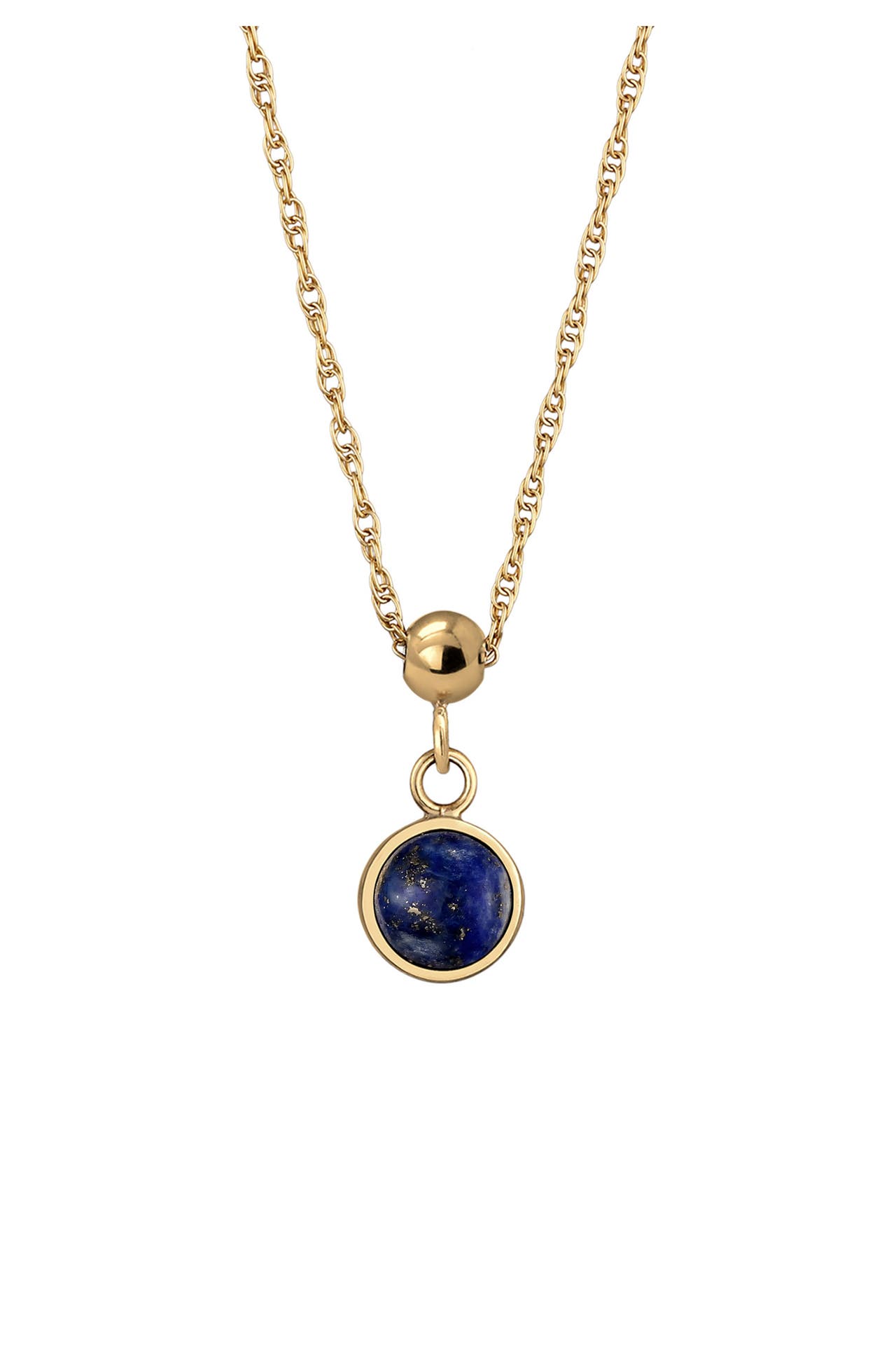 ELLI PREMIUM Kette Geburtsstein Edelstein Solitär 925 Sterling Silber vergoldet Dunkelblau, Bild 1