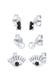 Ohrringe Stecker Evil Eye Kugel 3er Set 925 Silber, mit Kristallen von Swarovski® Silber
