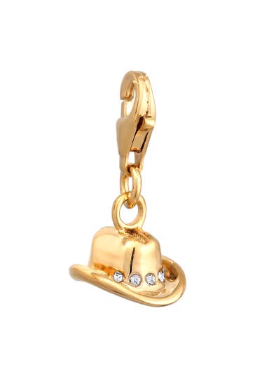 ELLI Charm Cowboy Hut Weiß 925 Sterling Silber, mit Kristallen von Swarovski®