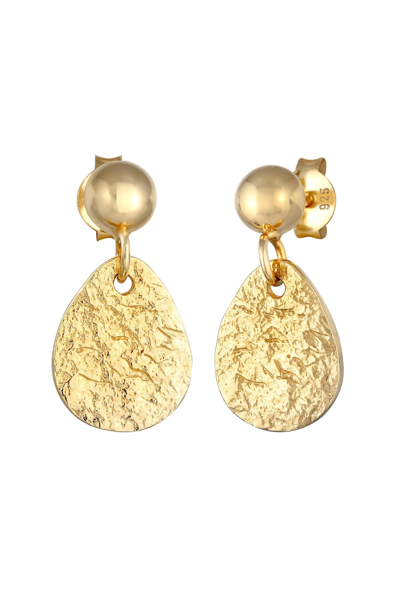 ELLI Ohrringe Plättchen Tropfen Vintage Design 925 Silber Gold, Bild 1