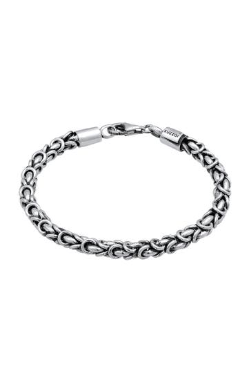 KUZZOI Armband Königskette Klassik 925 Silber Grau